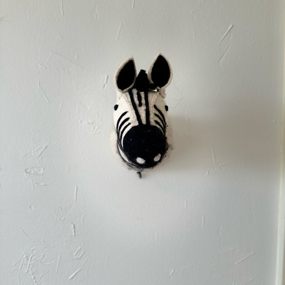 Mud Pie Black and White Plush Zebra Decor
